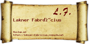 Lakner Fabrícius névjegykártya